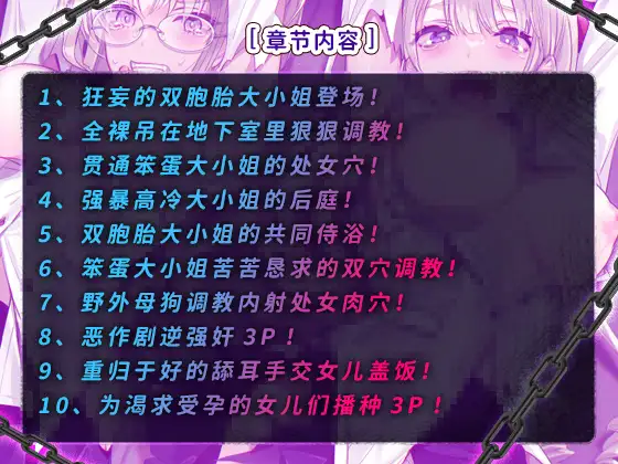 图片[2]-【A2209cv】【中文字幕】ナマイキ双子お嬢様に庶民ちんぽでわからせ教育！ / 狂妄的双胞胎大小姐被庶民肉棒教育到听话！ – RJ423104-光辉ACG